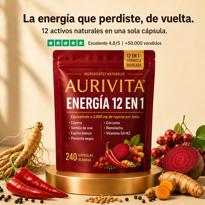 AURIVITA · Energía Natural 12 en 1